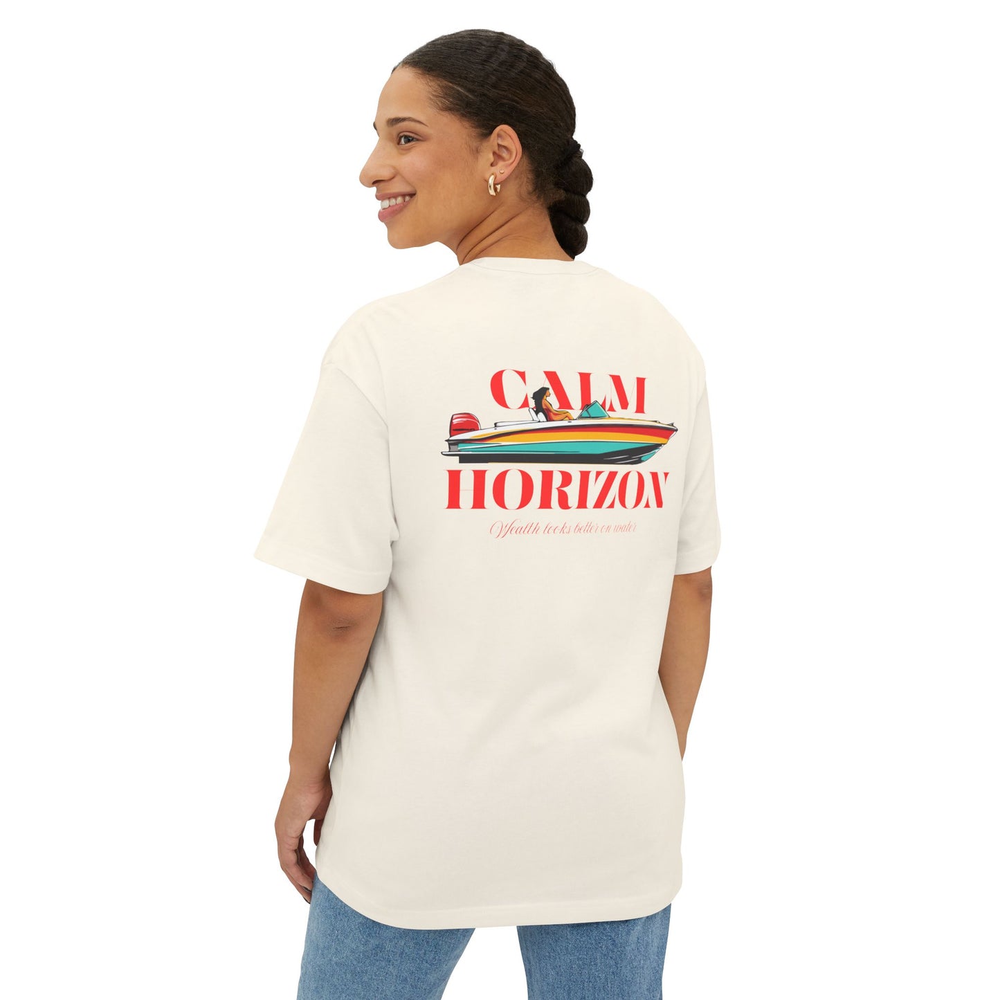 Calm Horizon Boat Graphic Tee