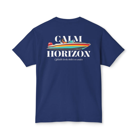 Calm Horizon Speedboat Graphic Tee