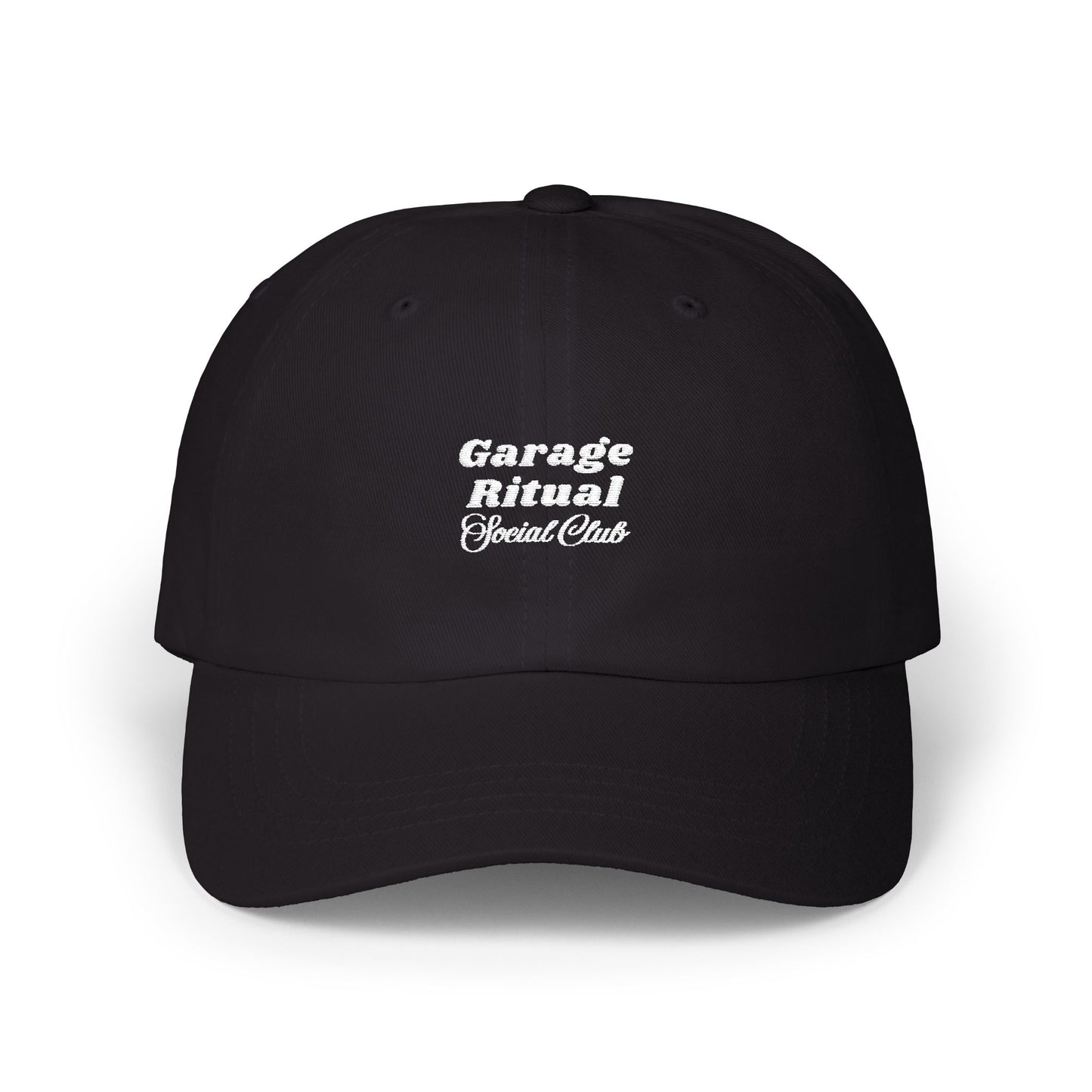 Garage Ritual Social Club Dad Cap - White Embroidery