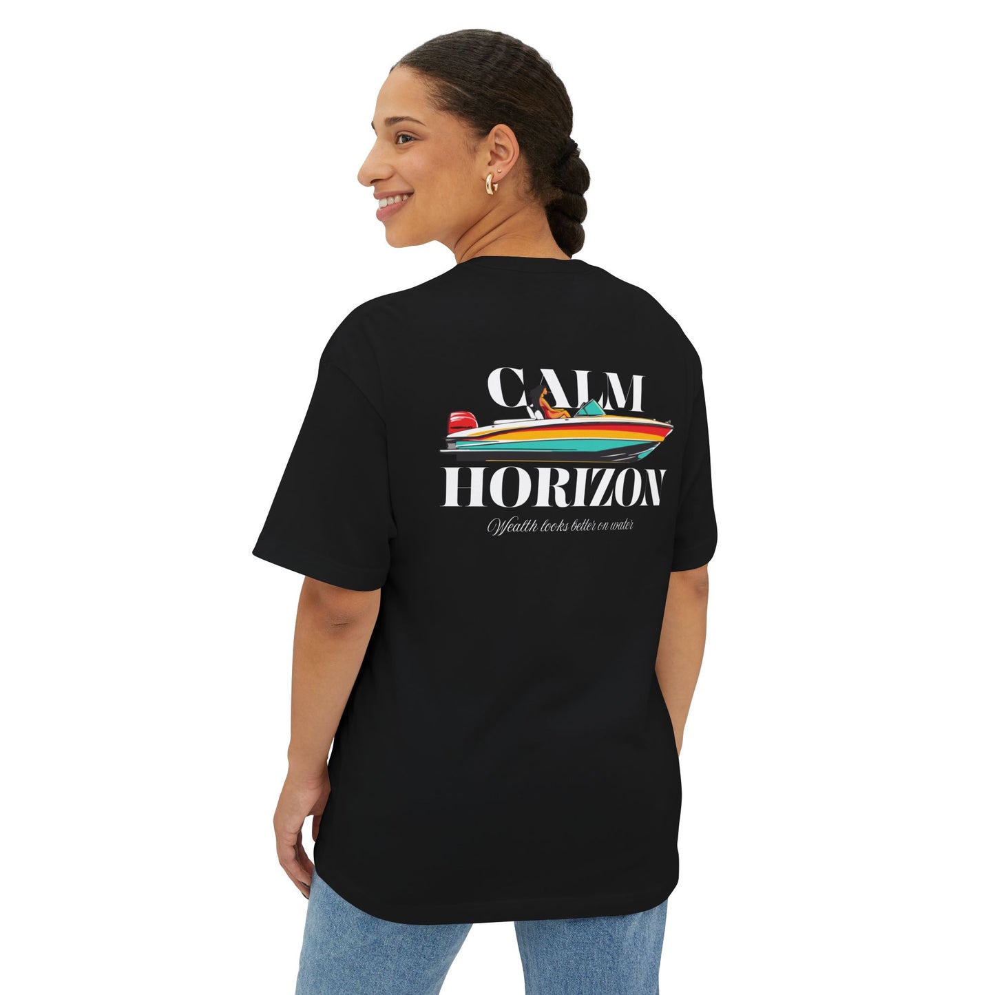Calm Horizon Boat Graphic Tee