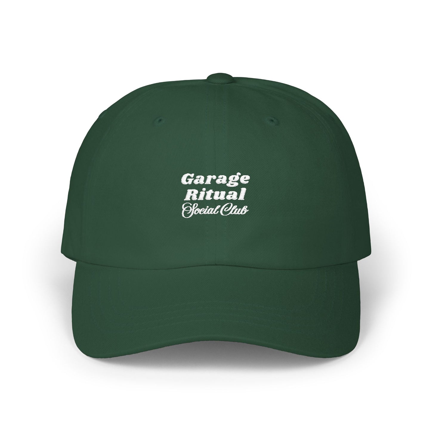 Garage Ritual Social Club Dad Cap - White Embroidery