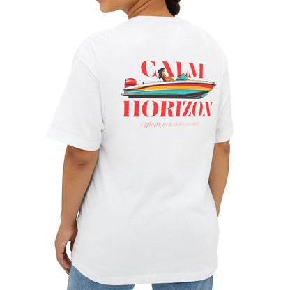 Calm Horizon Boat Graphic Tee